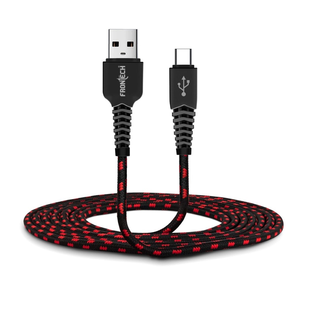 Frontech 17W Super Fast Charging Braided USB to Type-C Cable | 1M, 3.4A (1035) Frontech 17W Super Fast Charging Braided USB to Type-C Cable | 1M, 3.4A (1035)